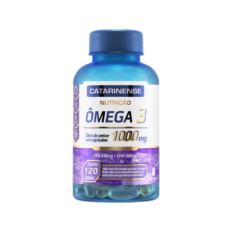Ômega 3 Óleo de Peixe 120 cápsulas EPA 540mg DHA 360mg Catarinense