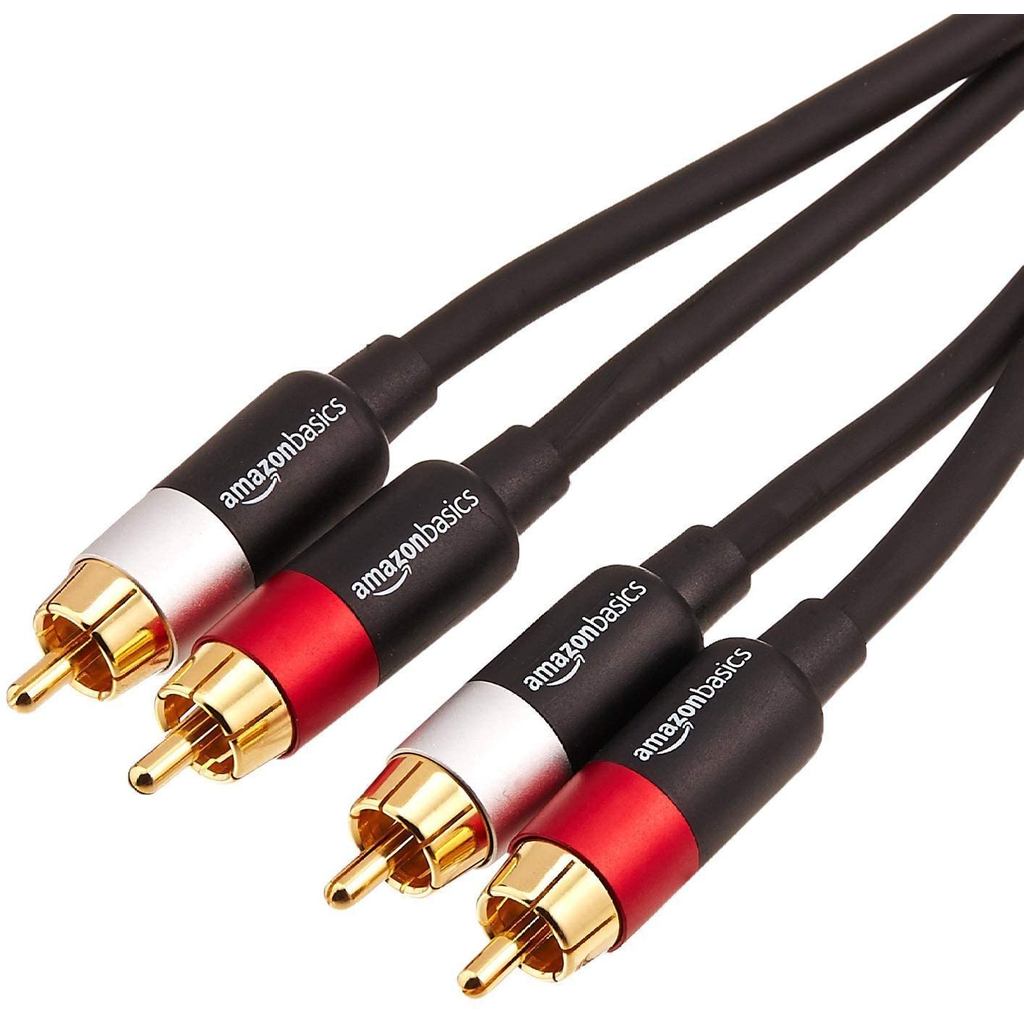 Cabo de Áudio Basics 2 RCA para Amplificador, Caixas de Som Ativas ou ...