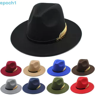 Chapéus De Lã EPOCH1, Chapéu Fedora Com Decoração De Folhas De Aba Grande, Jazz Para Ocasiões Formais Vintage Britânic