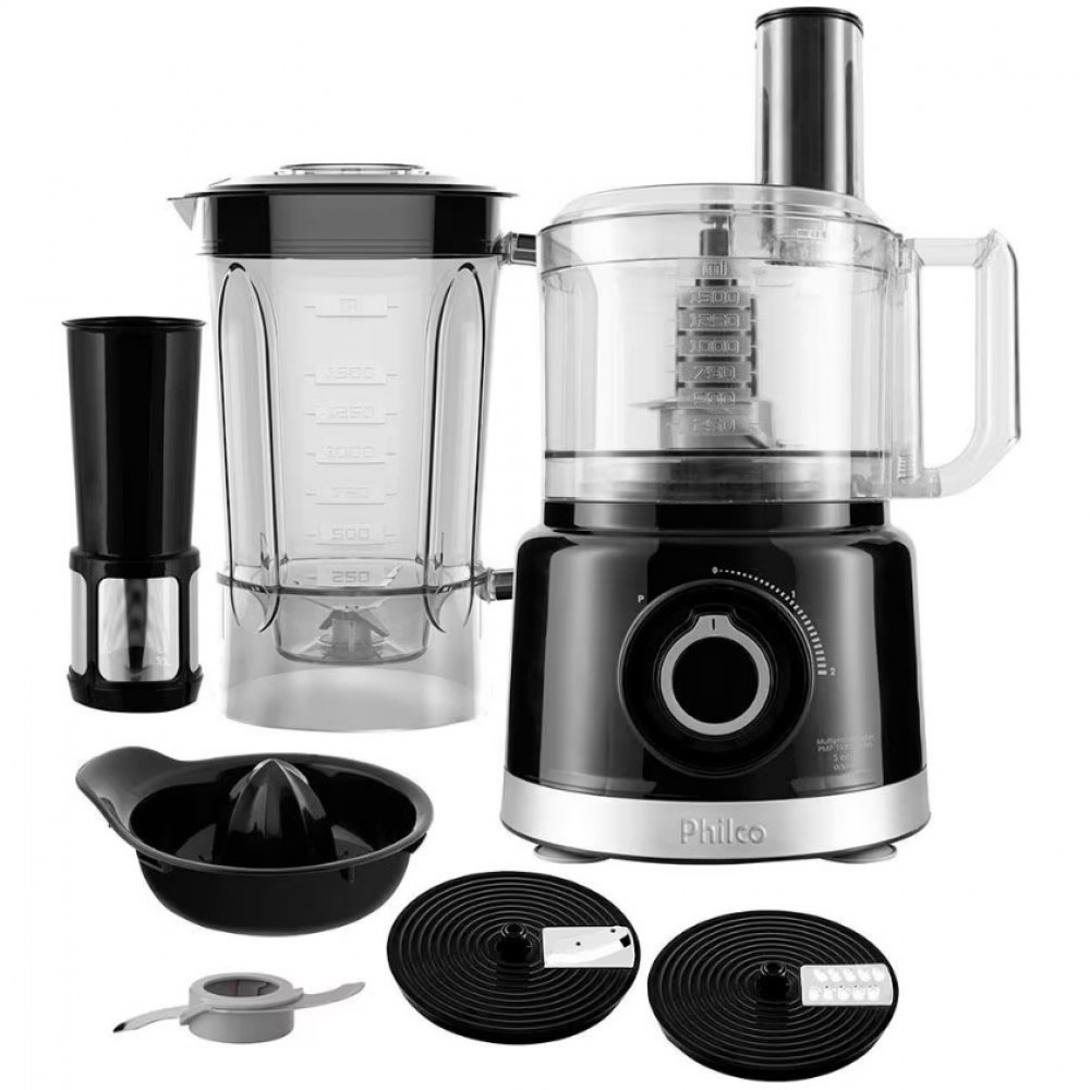 Multiprocessador de Alimentos PMP1500P Turbo 5 em 1 com 2 Ve