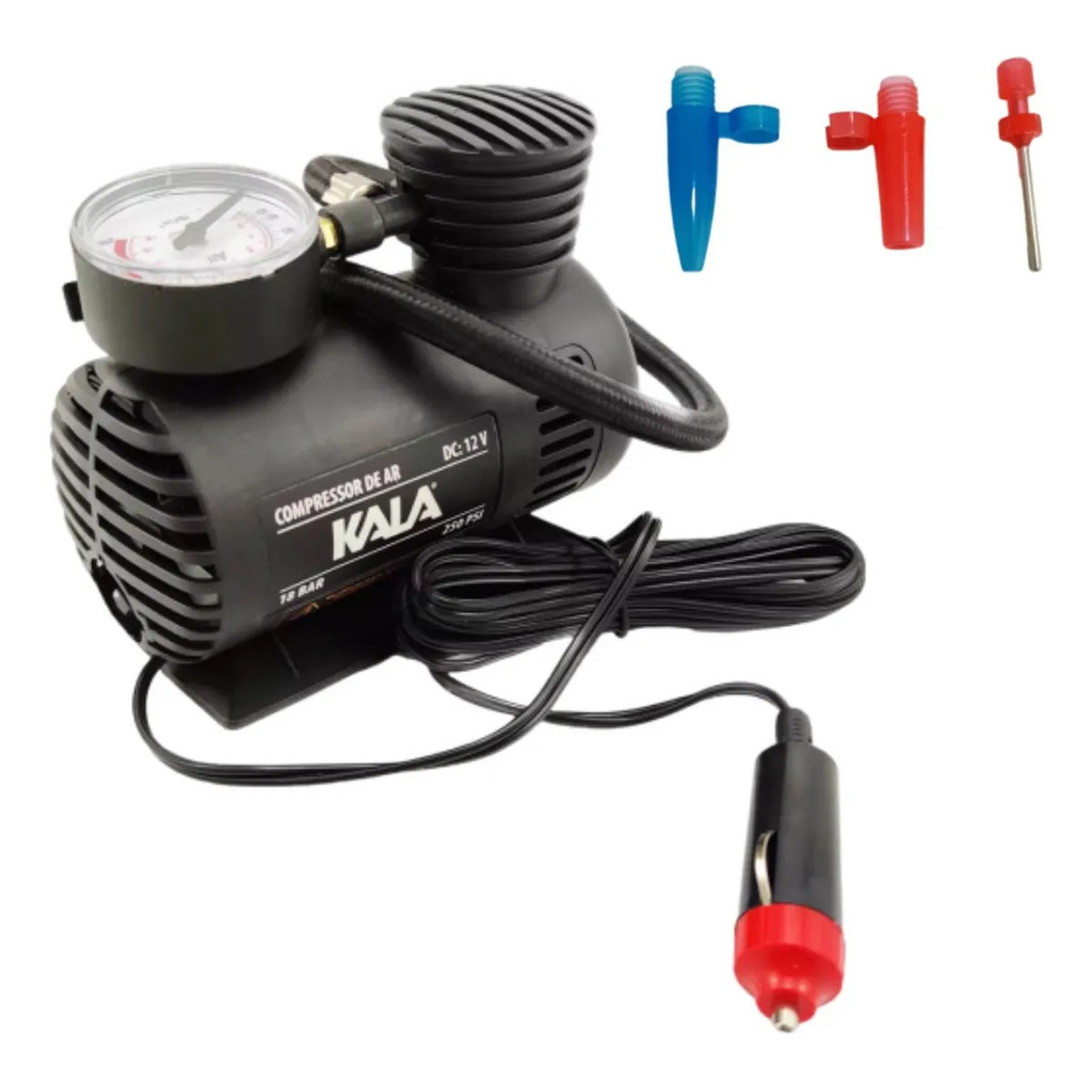 Compressor Ar 12V Portátil 250PSI Compacto Kala | Shopee Brasil