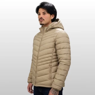 Jaqueta Safira Puffer Nylon Forrada Masculina Capuz Removível M ao XG