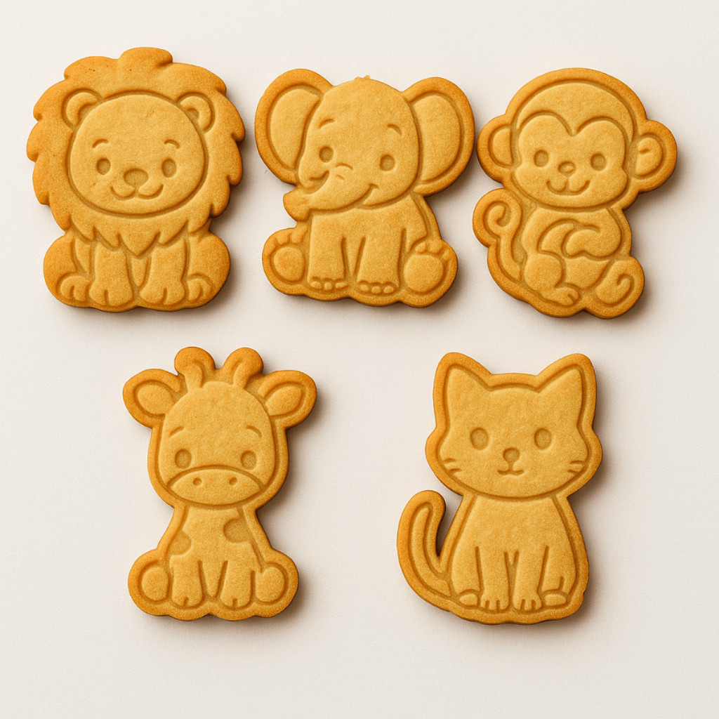 Kit 5 Cortadores de Biscoito Infantil Animais Fofinhos 6cm C