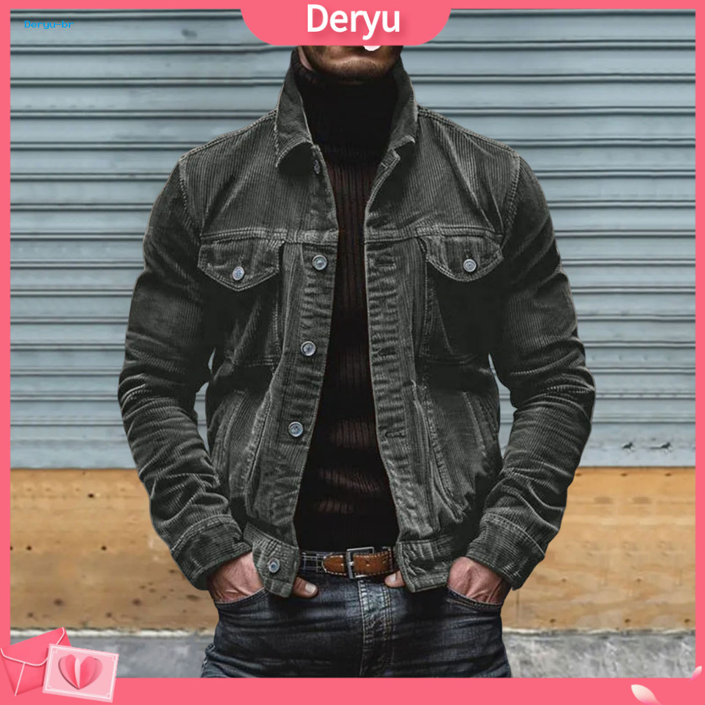 Winter Outerwear Corduroy Jacket Men em Promoção na Shopee Brasil 2026