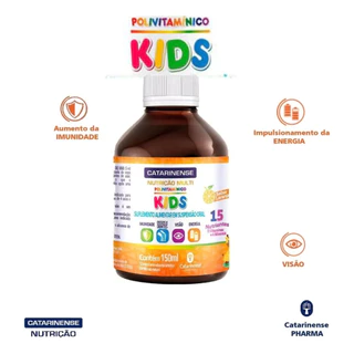 Polivitamínico Kids Laranja 150ml Catarinense com 15 Nutrientes Essenciais