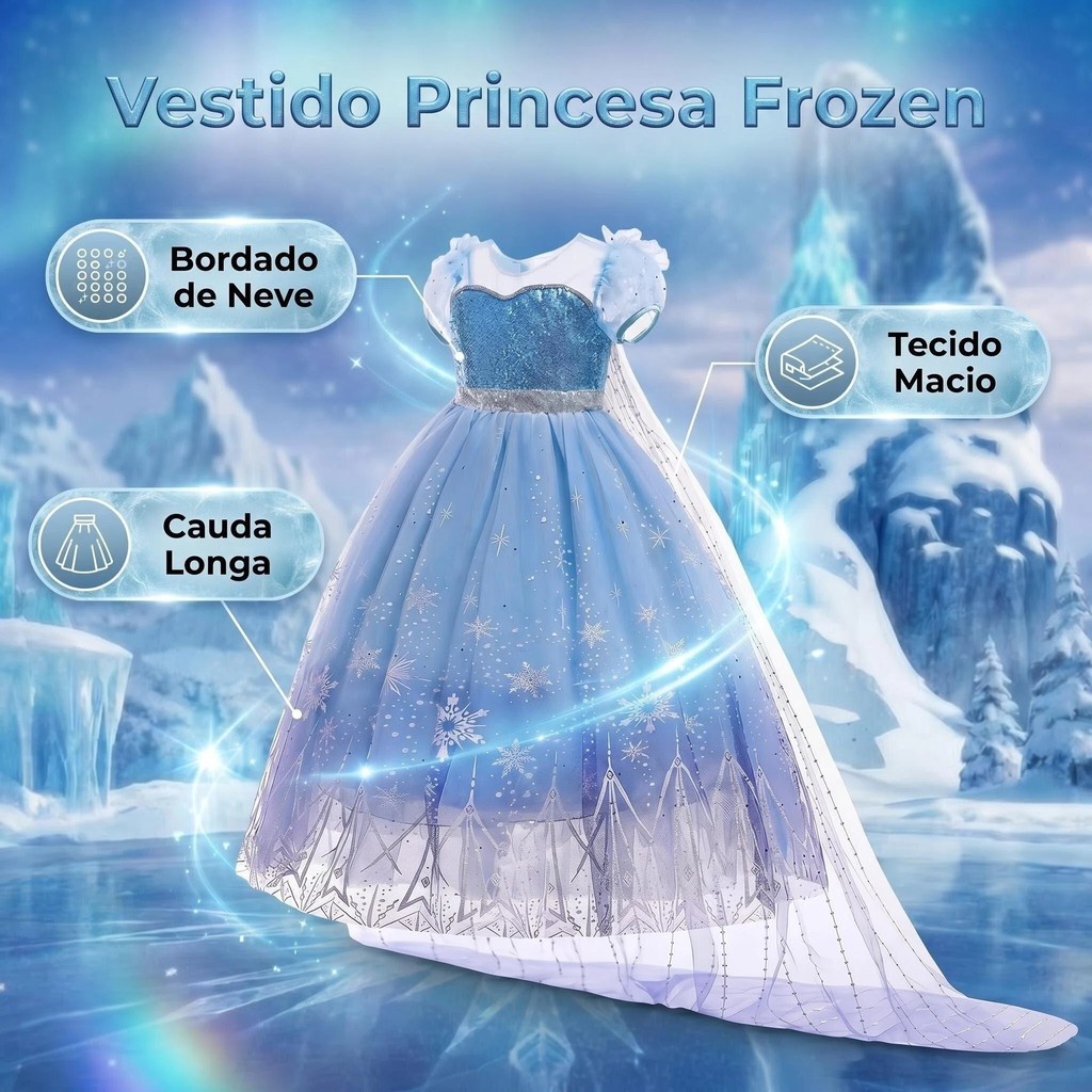 Gown Vestido Da Princesa Frozen Frozen Elsa Inspired Costume For Girl, Elsa  Birthday Party Dress