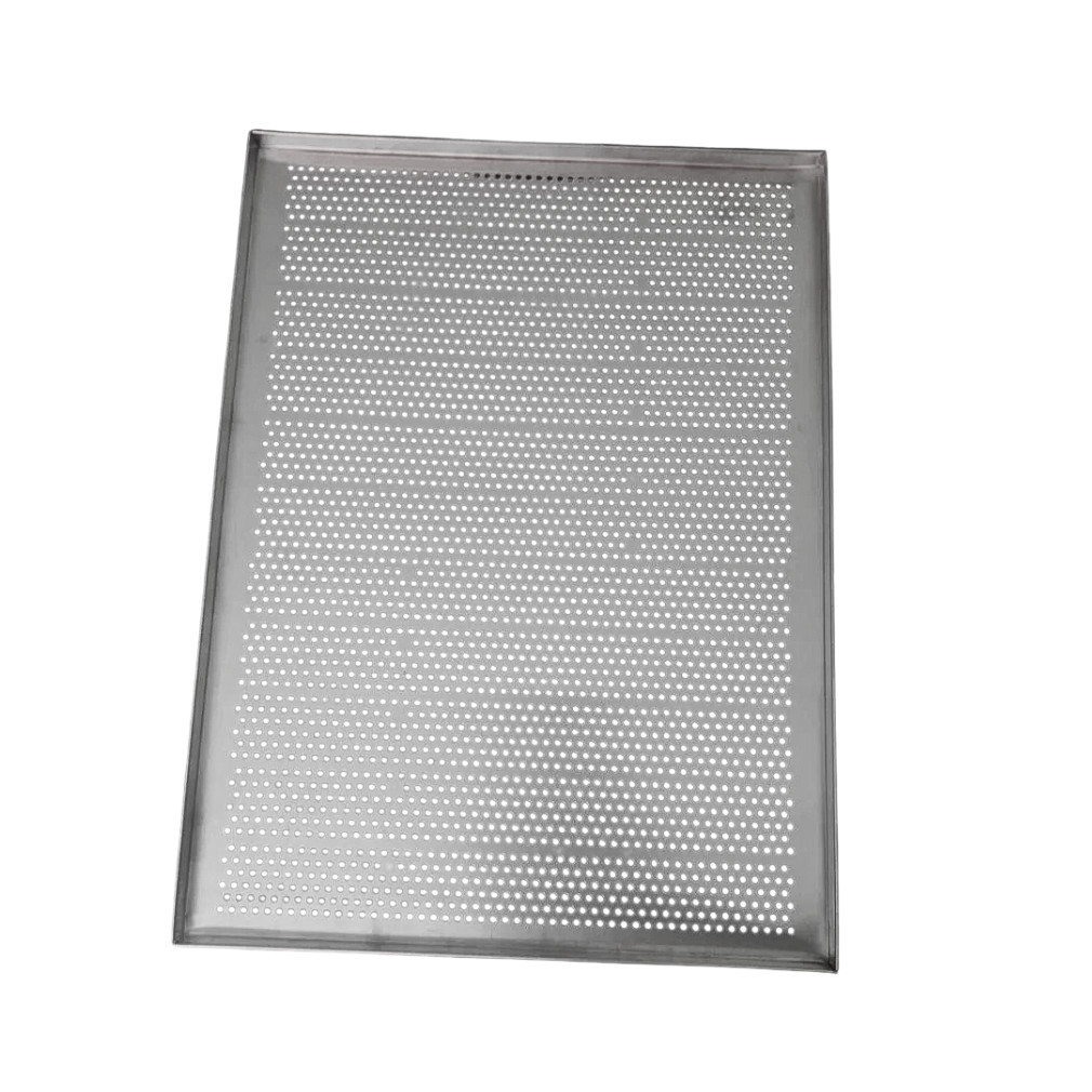 Assadeira Perfurada 40x30x1,5cm Para Pães Biscoito Alumínio 