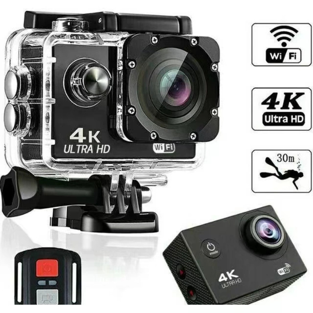 Câmera de ação 4K Ultra HD WiFi 30 metros à prova d'água com controle remoto Moby