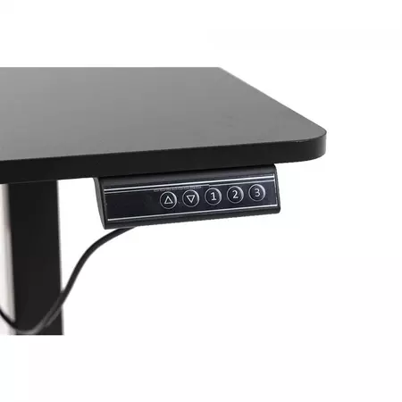 Close no painel de controle da mesa Dr.Office Balance com botões de ajuste de altura e memória