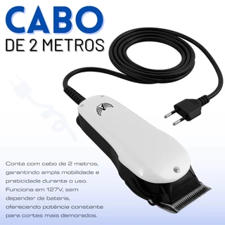 Máquina de Cortar Cabelo Profissional Altomex Lâmina Aço Inox 110V Cabo 2m Corte Preciso Silencioso
