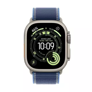 Apple Watch Ultra 3 GPS + Cellular - Caixa natural de titânio – 49 mm - Pulseira loop Trail azul/azul-brilhante – P/M