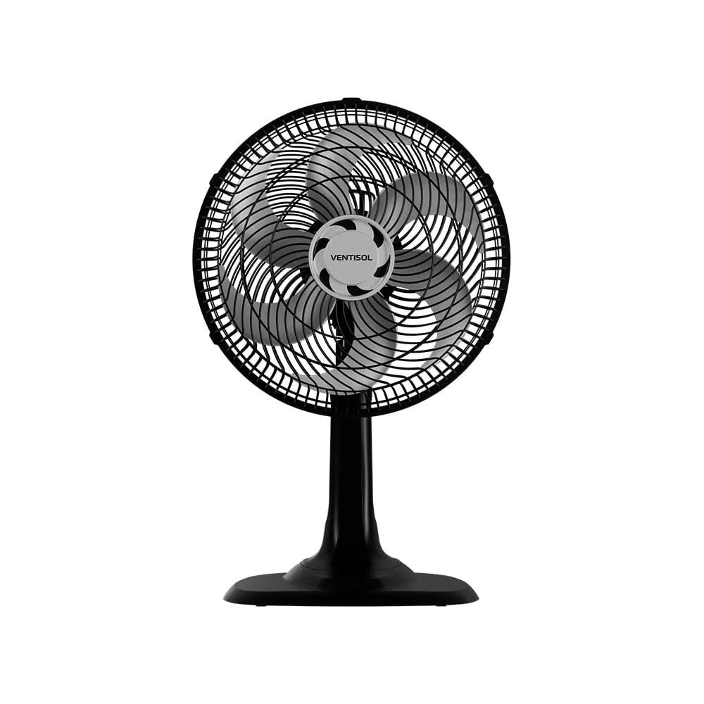 Ventilador de Mesa Ventisol 30cm Turbo 6 Pás Preto VOM30 220 Volts