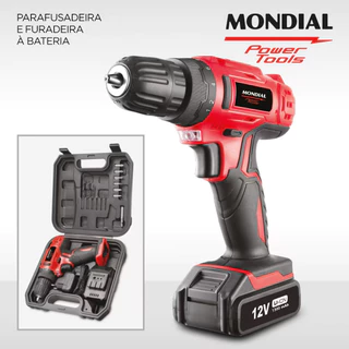 Parafusadeira e Furadeira Power Tools FPF-06M Mandril 10mm Maleta Bateria 12V Mondial