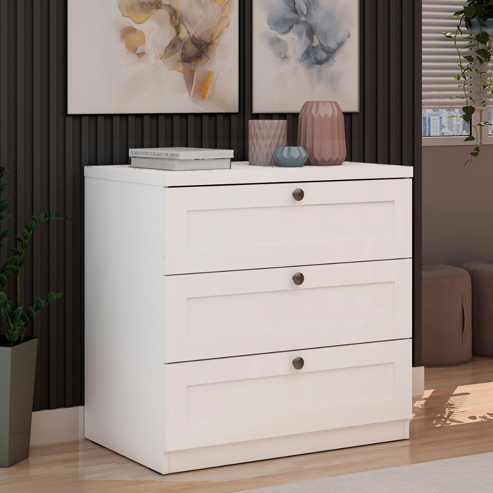 Cômoda 3 Gavetas Provençal Infinity branco | Shopee Brasil