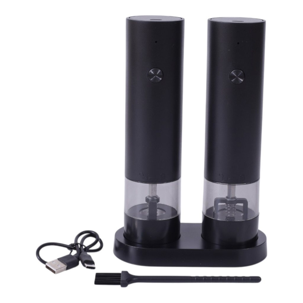 Kit 2 Moedores Elétricos de Sal e Pimenta Recarregáveis USB