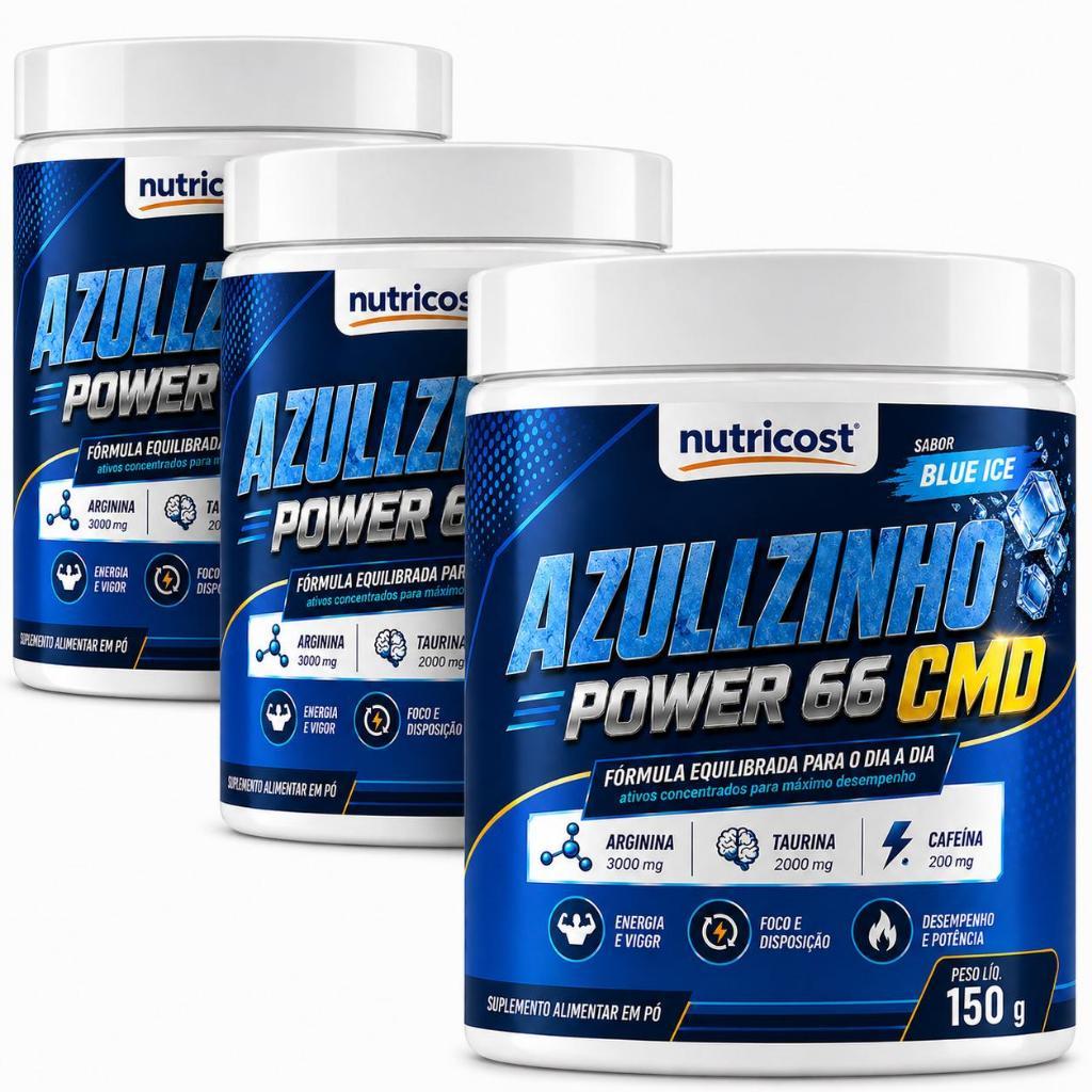 3 Azulzinho Power 66 CMD Performance Masculina I Vigor I 150g