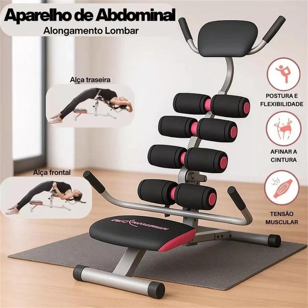 Aparelho de Abdominal Alongamento Lombar Perder Barriga Academia em ...