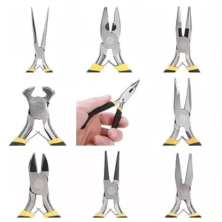 Kit 8 Mini Alicates Precisão para Eletrônica Artesanato Bijuterias Corte Fino Prático e Completo