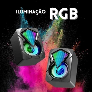 Caixa de Som RGB Led computador Pc Gamer luz de respiração fria Caxinha alto falante