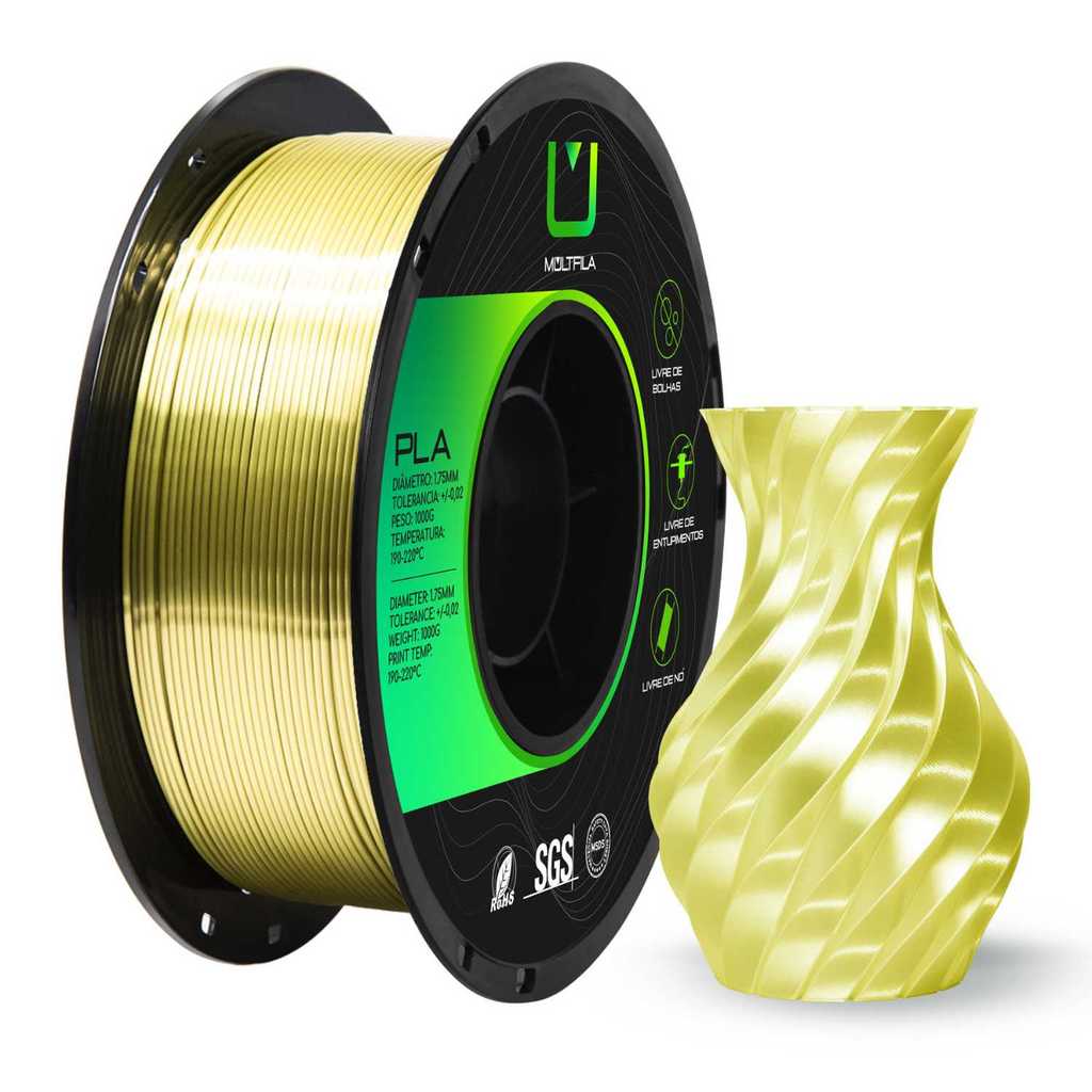 Filamento Multfila PLA Silk Bronze 1kg para Impressão 3D | Acabamento ...