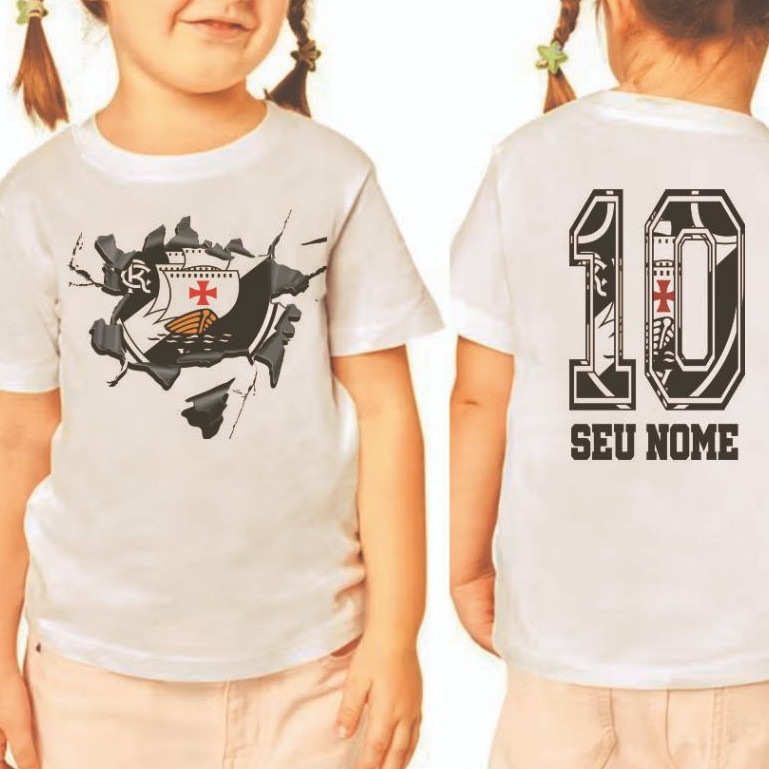 Vasco Camiseta Infantil Personalizada Com Nome - Envio Rapido | Shopee ...