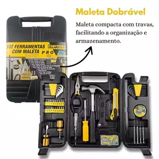 Kit Jogo De Ferramentas Completo 200 Pcs C/Soquetes Chaves Maleta Top Olaola1