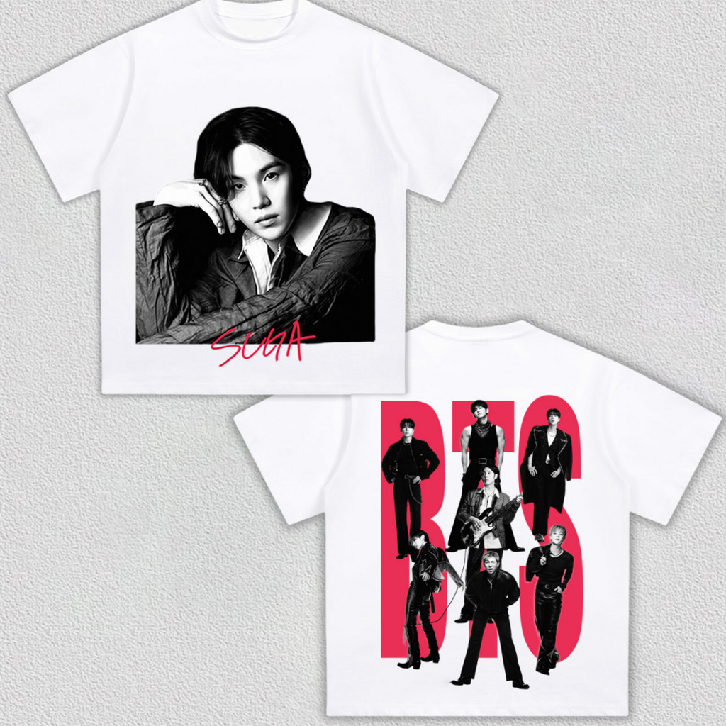 新品　BTS T-shirt SUGA Lsize ARIRANG Camiseta Feminina Masculina Estampa BTS Suga Kpop Turnê Mundial