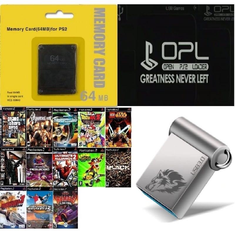 Kit OPL memory card com OPL + Pen drive com jogos | Shopee Brasil