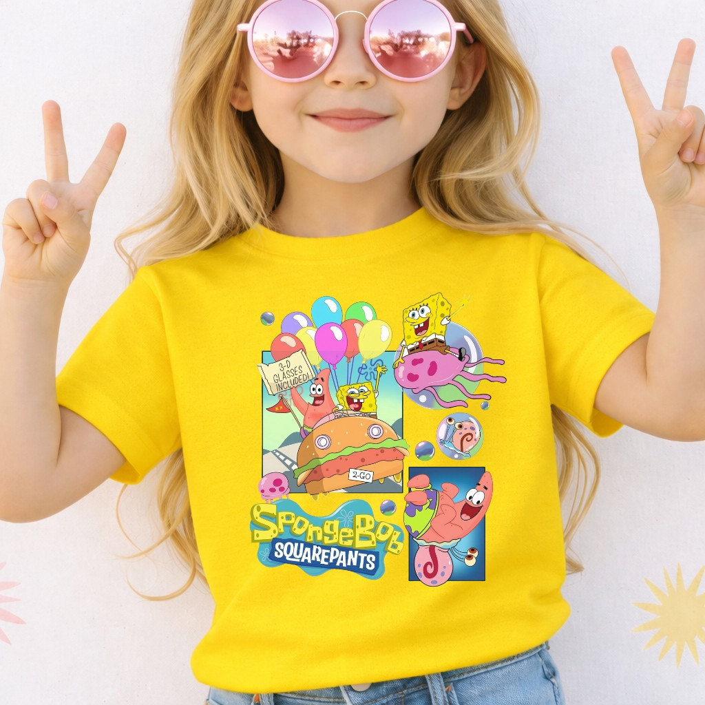 Camiseta Infantil Menina Bob Esponja e Patrick Camisa 100% Algodão ...