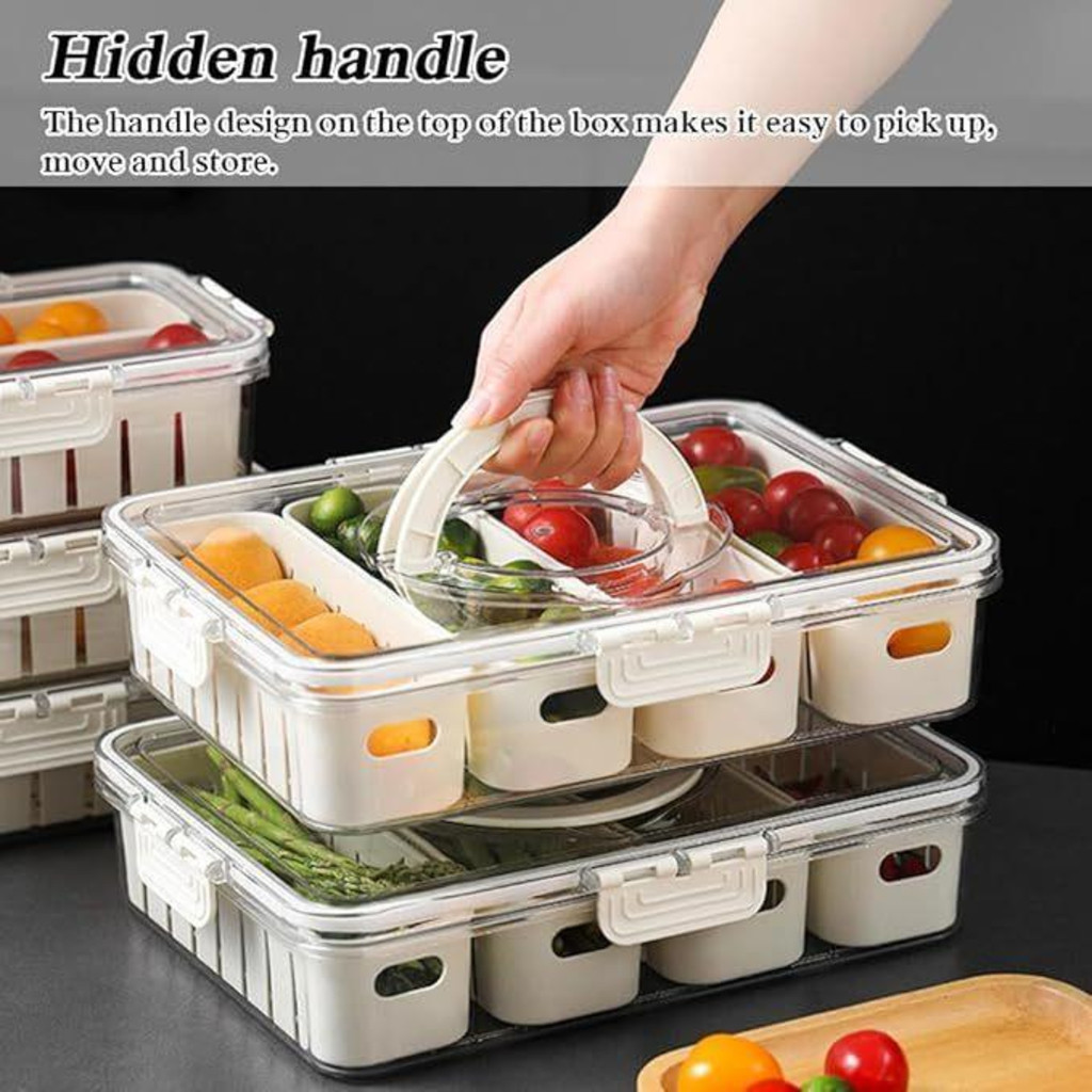 Organizador De Geladeira Kit Potes Hermeticos Escorredor Mul