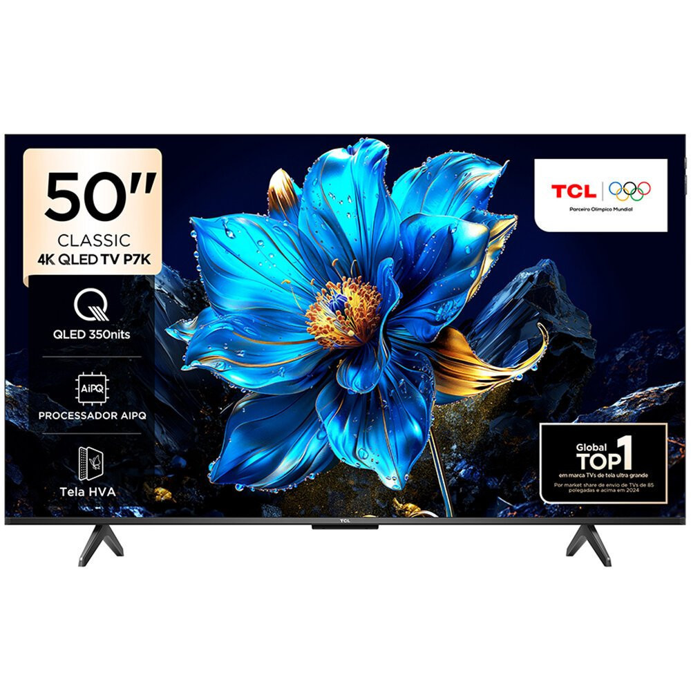 4.4 Smart TV TCL 50 Polegadas 4K UHD QLED Google TV 50P7K | Shopee Brasil