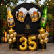 Kit Decoração Festa Boteco Completo Balões Cerveja Dourado + Números 32 Polegadas Aniversário Masculino