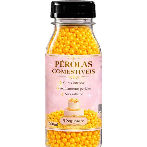 Pérolas Comestível Para Confeito Bolos Doces 200ml