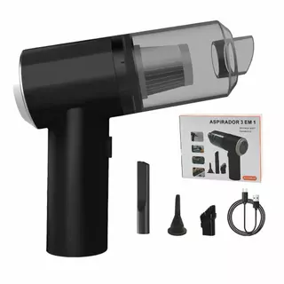 Mini Aspirador de Pó Portátil Sem Fio 3 em 1 Alto Poder de Sucção para Carro e Casa USB Recarregável