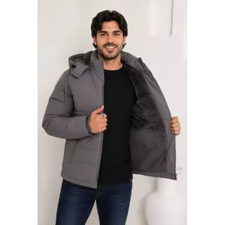 Jaqueta Bobojaco Vira Colete Masculina Forrada Grossa 2 em 1 com Capuz Removivel