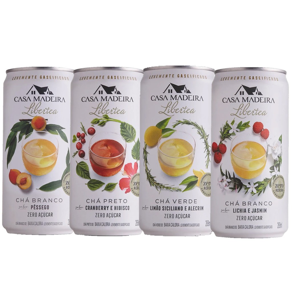 Caixa Com 12un Chá Zero Açúcar Casa Madeira Lata 269ml Tea