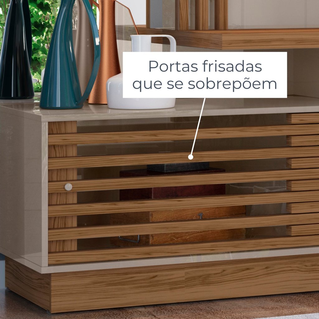 Estante Home Theater Ripado para TV até 60 Polegadas 2 Portas 178