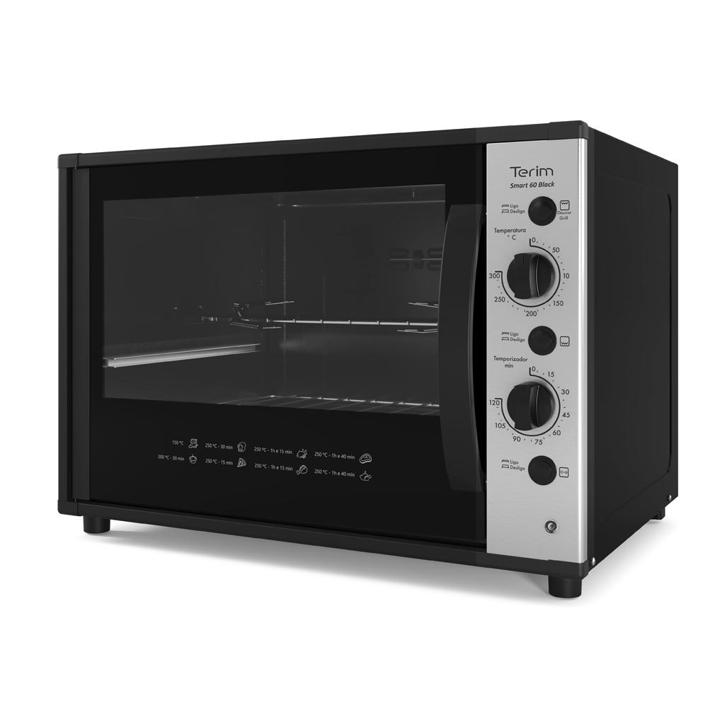 Forno Terim Elétrico Bancada Smart60 Black com Espeto 60 Lit