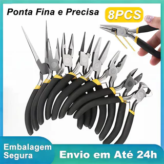 Kit Ferramentas Mini: 8 Mini Alicates para Corte Eletrônico e Bijuterias