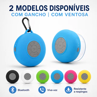 Mini Caixa de Som Bluetooth para Banho Android E IOS Resistente à Água com Ventosa ou Gancho