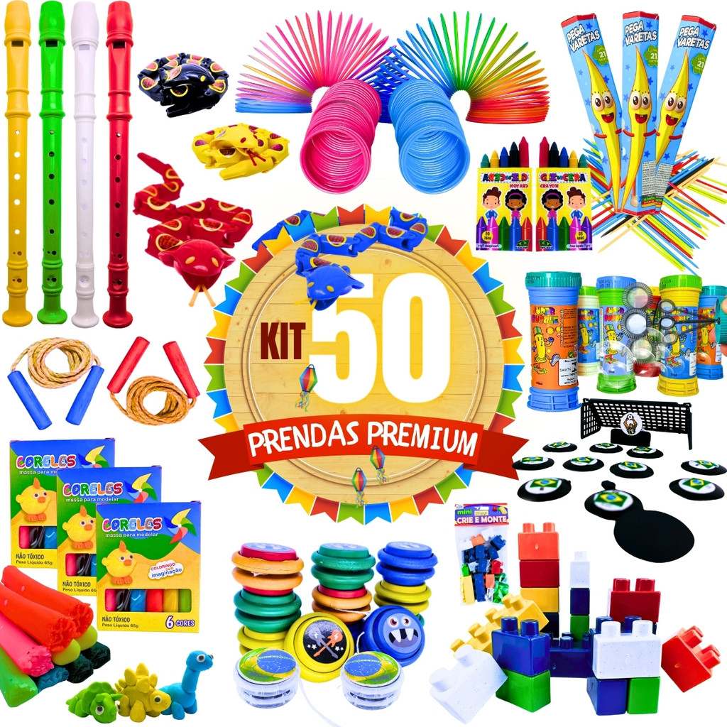 Kit 50 Prenda Festa Junina PREMIUM Brinquedos Brinde Criança | Shopee ...