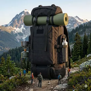 Mochila Cargueira 80L Impermeável para Trilha e Camping Montanismo Viagens Aventuras