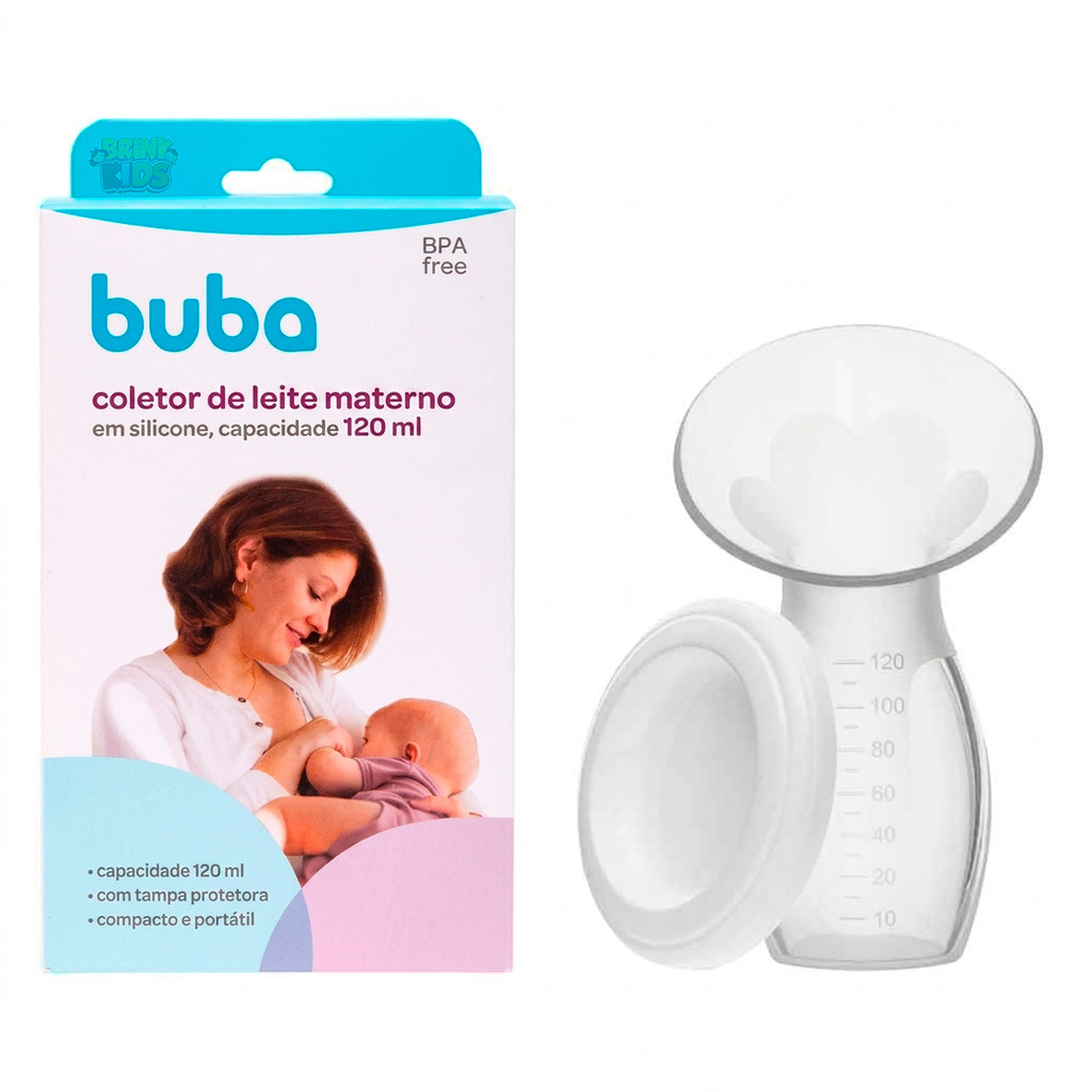 Coletor De Leite Materno Em Silicone Buba 120ML Amamentação Infantil Supermacio