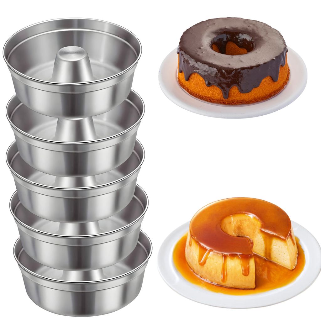 Kit 5 Forma de Bolo N 20 Pudim Pequeno Redonda  Assadeira Pa