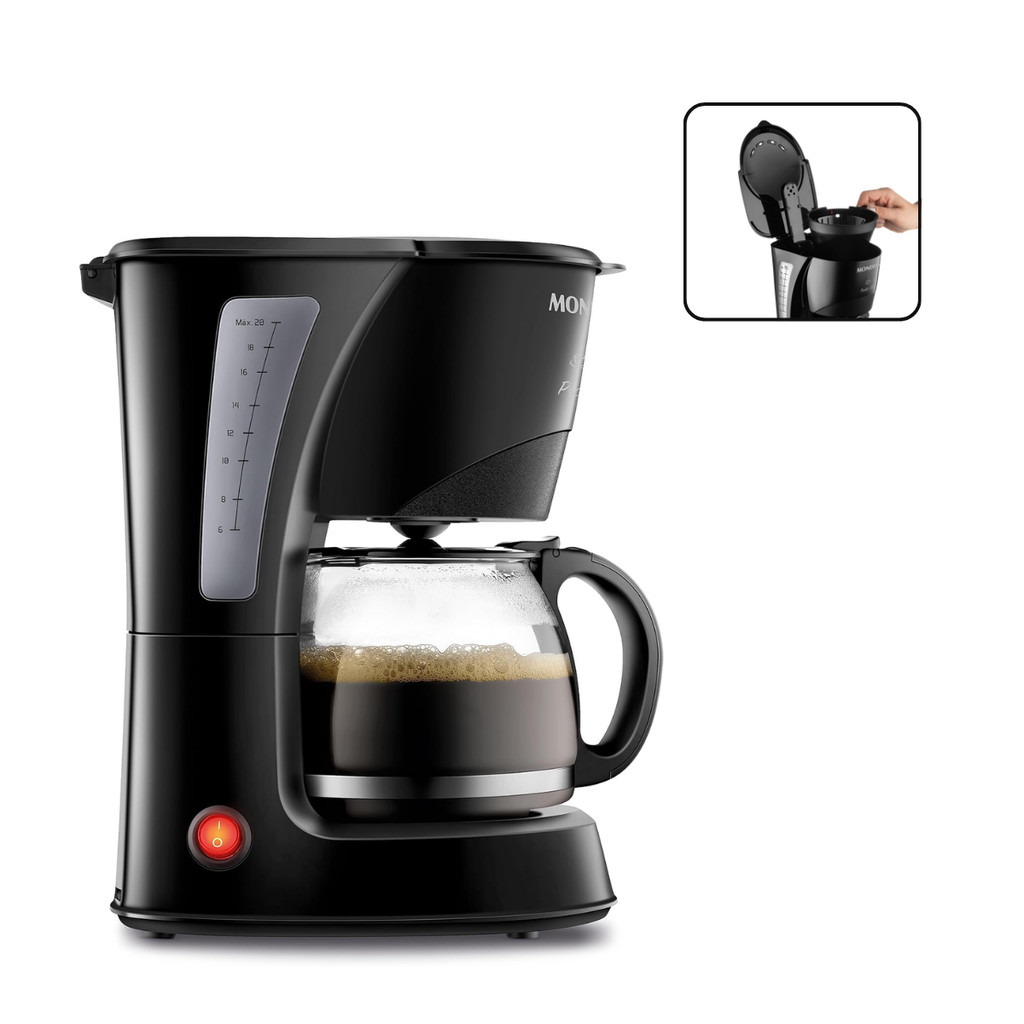 Cafeteira Elétrica Mondial Pratic 20 Xícaras Cn01 Preta 220v 1L