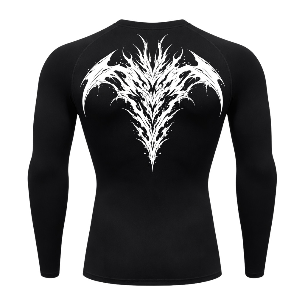Camiseta Compressão Uv 50+ Manga Longa Cyber Tribal Atoomic Dark