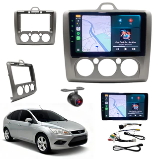 Aparelho De Som Central Multimídia Ford Focus CarPlay Sem fio 9''Polegadas Com Câmera De Ré