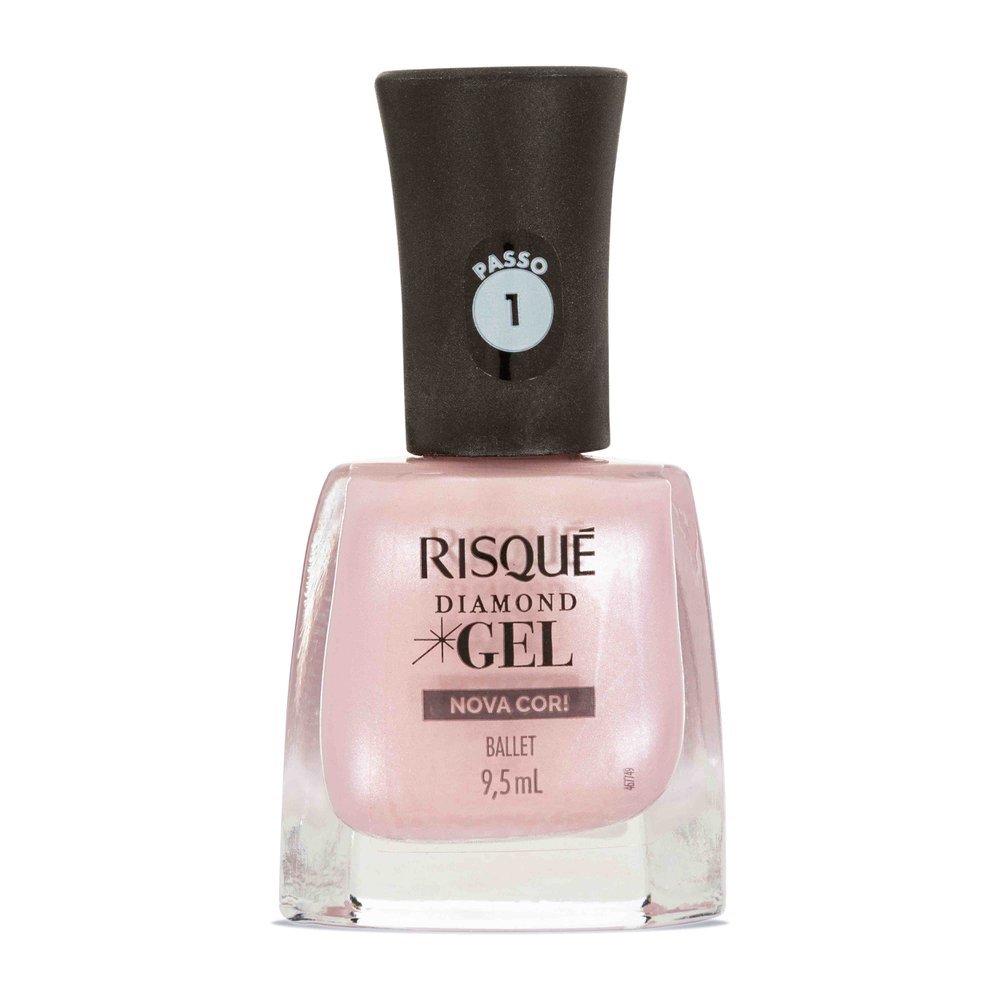 Esmalte Rosa Risqué Diamond Gel Ballet Metálico 9,5ml | Shopee Brasil