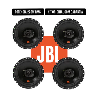 JBL Kit 4 Alto Falantes Triaxial 6 Polegadas 220W RMS Fácil Flex 6TRFX55 Original Som Automotivo