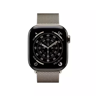 Apple Watch Series 11 GPS + Cellular - Caixa natural de titânio – 42 mm - Pulseira natural estilo milanês